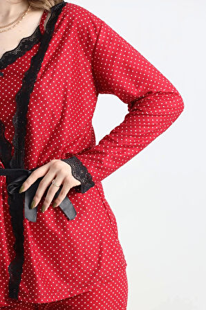 3'Lü Set Pijama Takımı Kırmızı - 30164.1050.