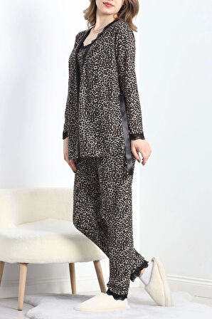 3'Lü Set Pijama Takımı Leopar - 30164.1050.