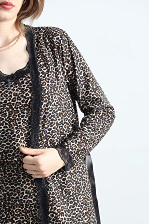 3'Lü Set Pijama Takımı Leopar - 30164.1050.