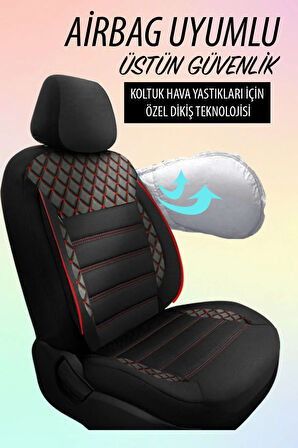 KZY UNİVERSAL SAFİR KIRMIZI Opel Corsa D Uyumlu Oto Koltuk Kılıfı
