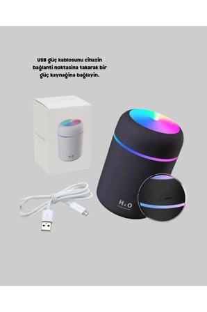LED Işıklı USB Nemlendirici Çift Buhar Modlu