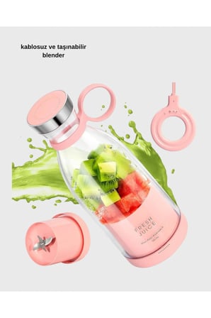 USB Şarjlı Kablosuz Blender Kompakt ve Taşınabilir Meyve Hazırlayıcı