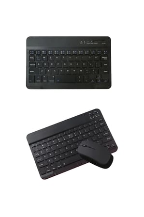 SAYARMRKT Klavye Mouse Seti Siyah Kablosuz Bluetooth Q Klavye Optik Ergonomik