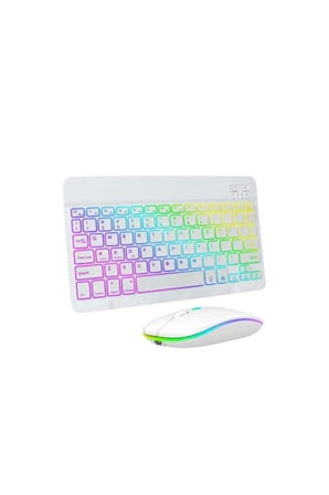 SAYARMRKT Klavye Mouse Seti Türkçe Q Kablosuz Bluetooth Çok Renkli 7000 DPI