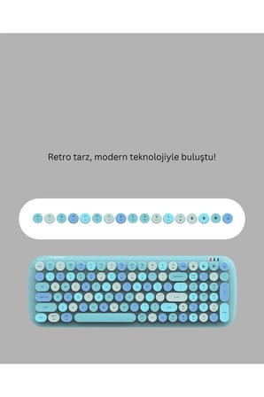 SAYARMRKT Kablosuz Klavye ve Mouse Seti Çok Renkli Q Klavye 7000 DPI Ergonomik Daktilo Tasarım Sessiz Tuş