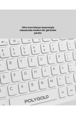 SAYARMRKT Beyaz Kablosuz Klavye Mouse Seti - Ergonomik Q Klavye Optik Mouse Ev/Ofis Kullanımı 2.4 GHz Bağlantı
