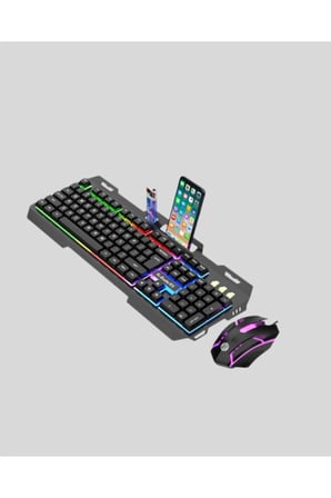 SAYARMRKT PG8018 RGB Aydınlatmalı Oyuncu Klavye Mouse Seti 7000 DPI Kablolu - Kablosuz Optik Ergonomik Q Klavye Çok Renkli