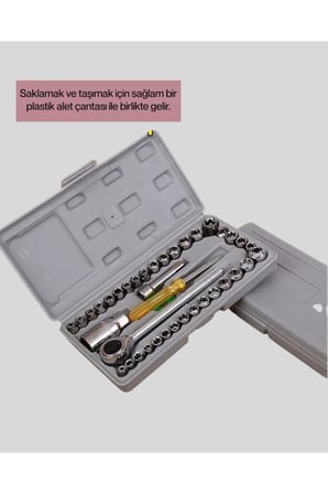 Çok Amaçlı 40 Parça Lokma Anahtar Takımı Korozyona Dayanıklı Çelik
