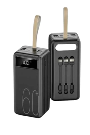 60000 mAh Powerbank 4 Çıkışlı Hızlı Şarj Destekli Dijital Göstergeli