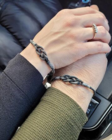 Kazaziye Kördüğüm Aşk Örgü Saf Gümüş Bileklik 
