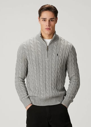 Polo Ralph Lauren Örme Kazak Erkek Yarım Fermuarlı