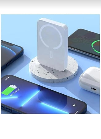 Premium Powerbank Magsafe Uyumlu Kablosuz Şarj Beyaz 10000 mAh