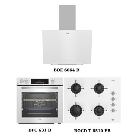 Beko Beyaz Cam Digital Ankastre Set (Bde 6064 B + Bocd T 6510 Eb + Bfc 631 B)
