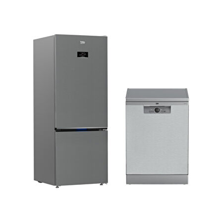 Beko Gri Çeyiz Seti (670475 Eı Buzdolabı + Bm 4144 Ok I Bulaşık Makinesi)