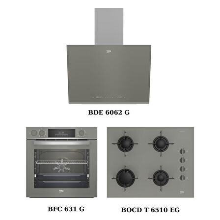 Beko Gri Ankastre Set (Bde 6062 G + Bocd T 6510 Eg + Bfc 631 G)