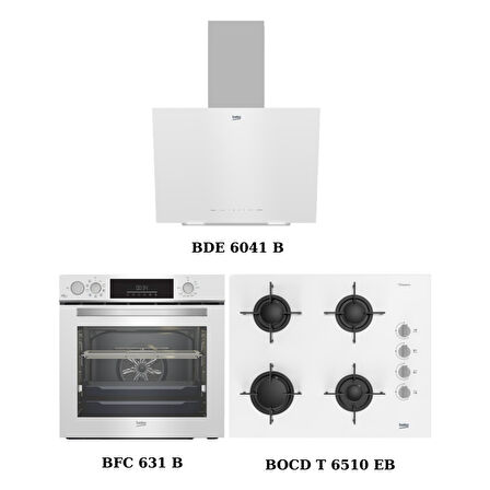 Beko Beyaz Cam Digital Ankastre Set (Bde 6041 B + Bocd T 6510 Eb + Bfc 631 B)