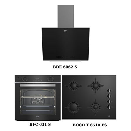 Beko Siyah Ankastre Set (Bde 6062 S + Bocd T 6510 Es + Bfc 631 S)