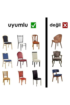 upmall Ipek Kadife Sandalye Kılıfı Sandalye Örtüsü Lastikli Standart 6 Adet