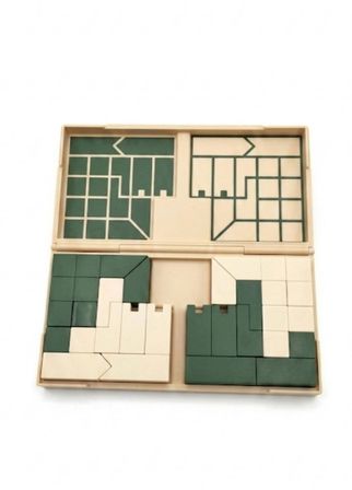 Kales01 Modern Minimalist Satranç Takımı Katlanabilir 3D Baskı Yeşil Krem