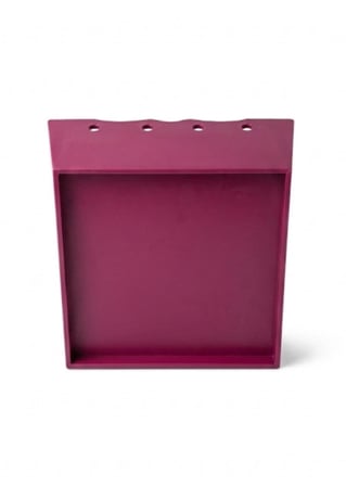 Kales01 Ahşap Sunum Sepeti Kare Çiçekli Ekmeklik Mürdüm 25x25 cm