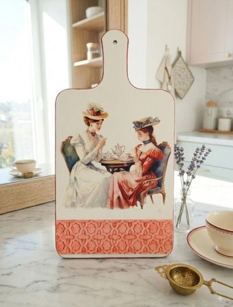 Kales01 El Yapımı Ahşap Dekupaj Sunum Tahtası ve Duvar Dekoru Çok Renkli 21x40 cm