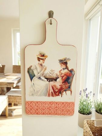 Kales01 El Yapımı Ahşap Dekupaj Sunum Tahtası ve Duvar Dekoru Çok Renkli 21x40 cm