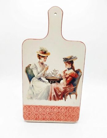Kales01 El Yapımı Ahşap Dekupaj Sunum Tahtası ve Duvar Dekoru Çok Renkli 21x40 cm