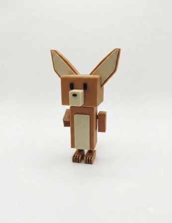 3d baskı geometrik çöl tilkisi figürü - dekoratif masa üstü obje