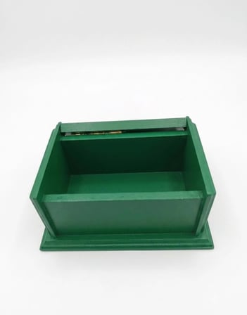 Kales01 Zümrüt Yeşil Gold Detaylı Ahşap Takı ve Aksesuar Kutusu 16x10x8 cm
