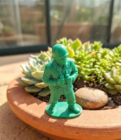 Kales01 Asker Figürü Dekoratif Obje Yeşil 3D Baskı 7 cm