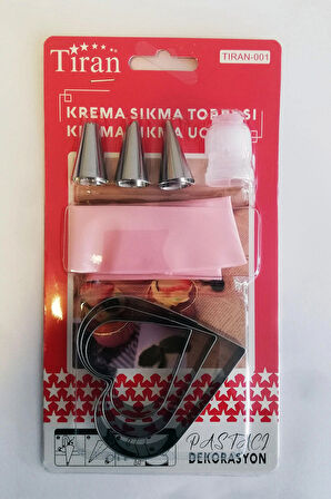 8 Parça Krema Sıkma Torbası Hamur Şekillendirici Kalp