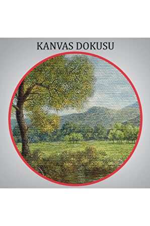Köy Ve Akarsu Manzaralı Dekoratif Kanvas Duvar Tablosu