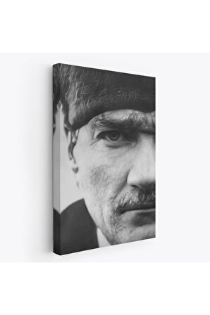 Atatürk Portre Tablosu Mustafa Kemal Atatürk Dikdörtgen Dekoratif Kanvas TabloFS