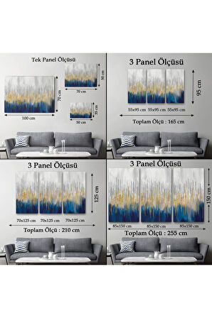 Mavi ve Gold'un Müthiş Uyumu Modern Kanvas Yüksek Kaliteli Kanvas Canvas Tablo Tabloları