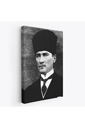 Atatürk Portre Tablosu Mustafa Kemal Atatürk Dikdörtgen Dekoratif Kanvas TabloCJ