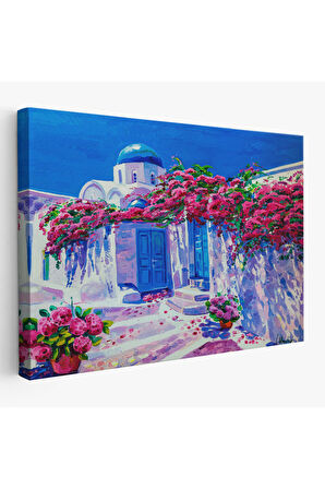 Yunanistan Santorini Dekoratif Duvar Yüksek Kaliteli Kanvas Canvas Tablo