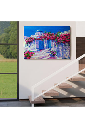 Yunanistan Santorini Dekoratif Duvar Yüksek Kaliteli Kanvas Canvas Tablo