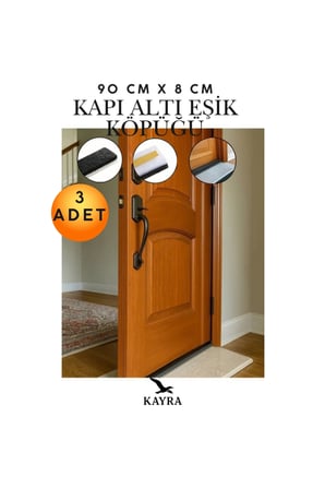 3 Adet Yapışkanlı Kapı Altı Eşik Süngeri 90 cm İnce Köpük Soğuk Hava ve Rüzgar İzolasyon Bandı, Ses, Toz, Haşere ve Böcek Engelleyici Pratik Kapı Fitili, Isı Tasarrufu Sağlayan Yalıtım Çözümü,