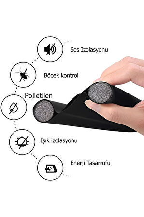 Kapı Altı Sünger Boşluk Kapatıcı - Rüzgar, Toz ve Gürültü Önleyici - 85 cm – Siyah
