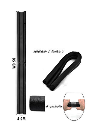 Kapı Altı Sünger Boşluk Kapatıcı - Rüzgar, Toz ve Gürültü Önleyici - 85 cm – Siyah