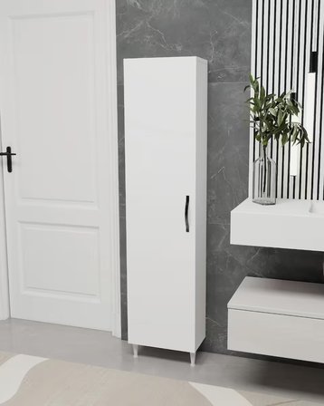 Kapı Arkası Tek kapaklı 5 Raflı Çok Amaçlı İnce Organizatör Banyo Mutfak Kiler Ardiye Boy Dolabı