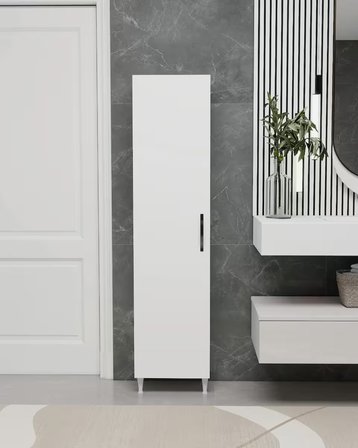 Kapı Arkası Tek kapaklı 5 Raflı Çok Amaçlı İnce Organizatör Banyo Mutfak Kiler Ardiye Boy Dolabı