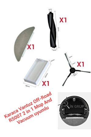 Karaca Vantuz Off-Road RS007 2 in 1 Mop And Vacuum uyumlu yedek parça seti