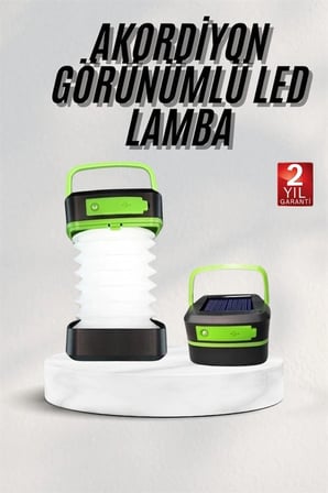 Katlanabilir Kamp Lambası Akordiyon Lamba Şarjlı 3 Kademeli Solar