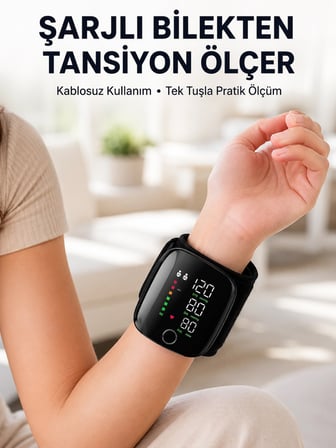 Otomatik Bilekten Tansiyon Ölçer Şarjlı Dijital Ölçüm Cihazı