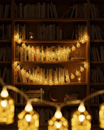 Dekoratif Ramazan Led Işık Pilli Cami Tasarımlı Zincir Aydınlatma