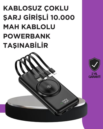 Çoklu Cihaz Uyumu İle Kablolu Ve Kablosuz Şarj – Pratik Powerbank