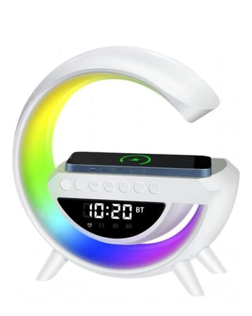 Rgb Işıklı Kablosuz Şarjlı Bluetooth Hoparlör Saat Ve Alarm Özellikli