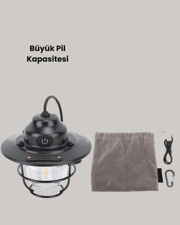 Hafif Ve Taşınabilir Retro Tasarım Kamp Lambası
