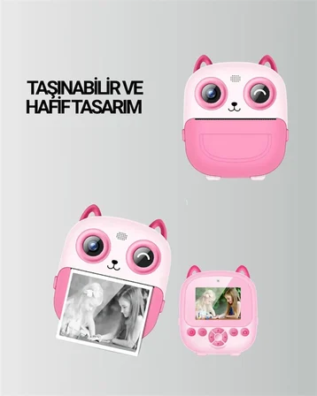 2.4” Ekranlı Mini Kamera – 1080p Kayıt + Mürekkepsiz Yazdırma